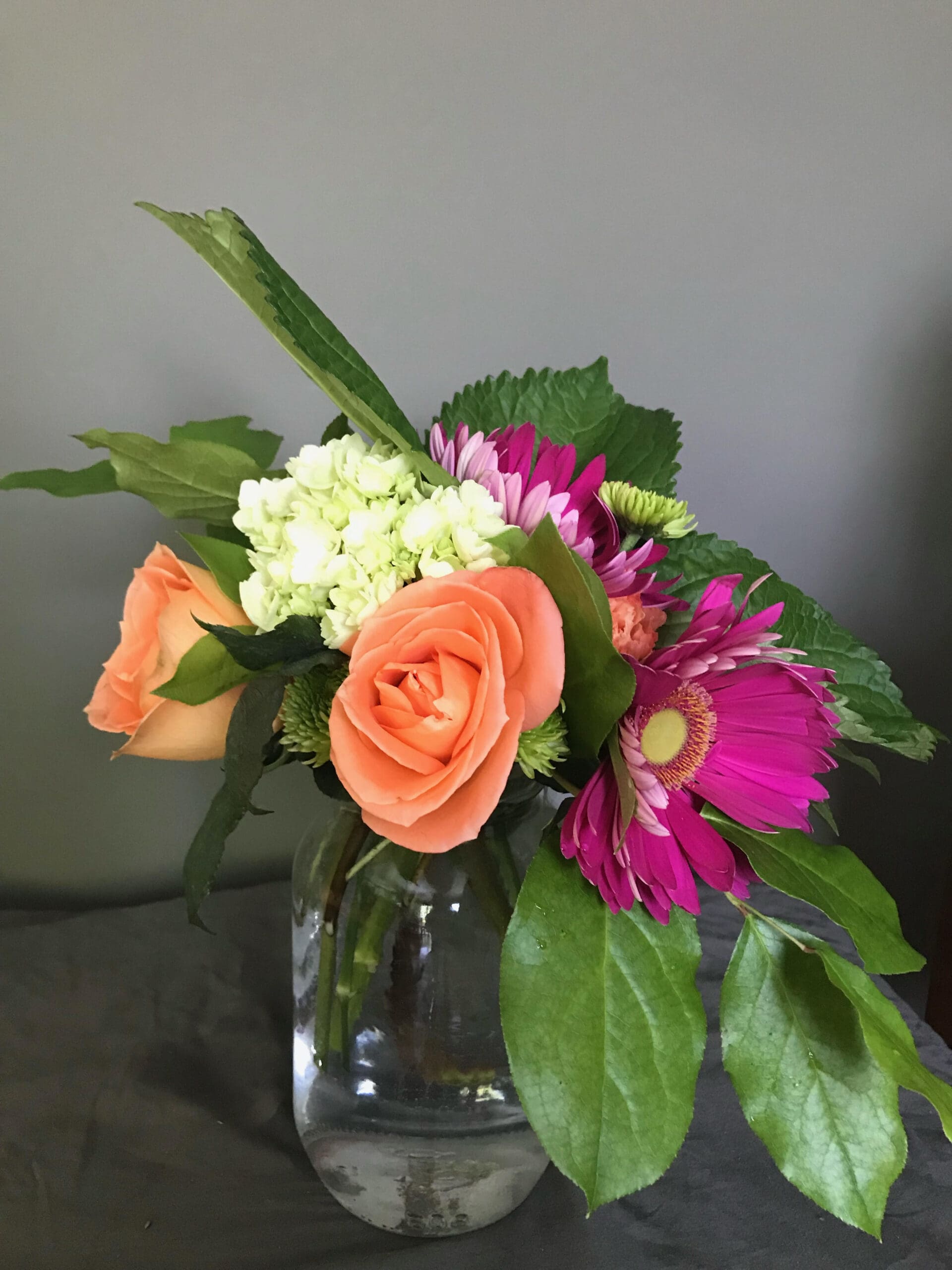 simple floral arrangement in mason jar by Eufloria the Buckhorn Ontario Florist